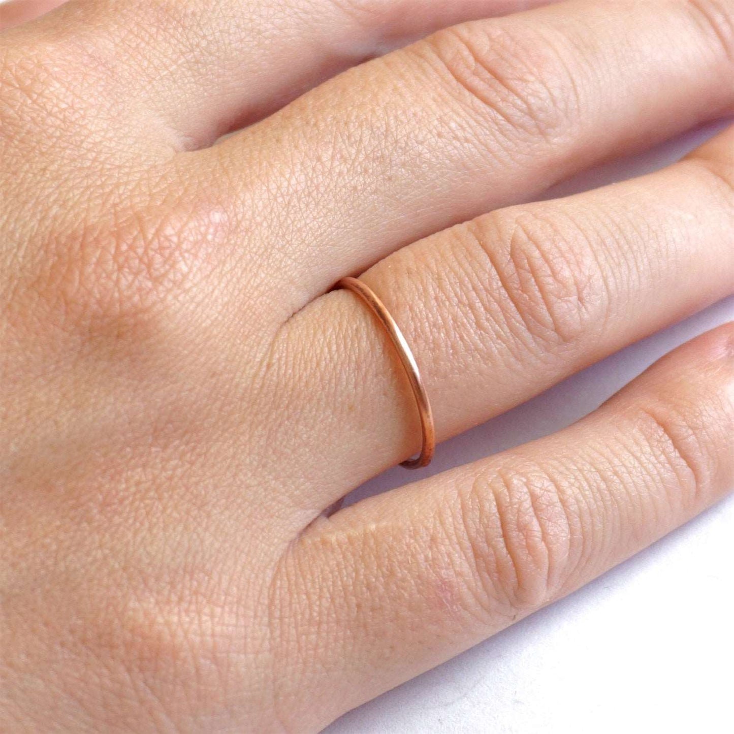 Adjustable 1mm Round Ring with Rounded Ends 052 - Patination Design