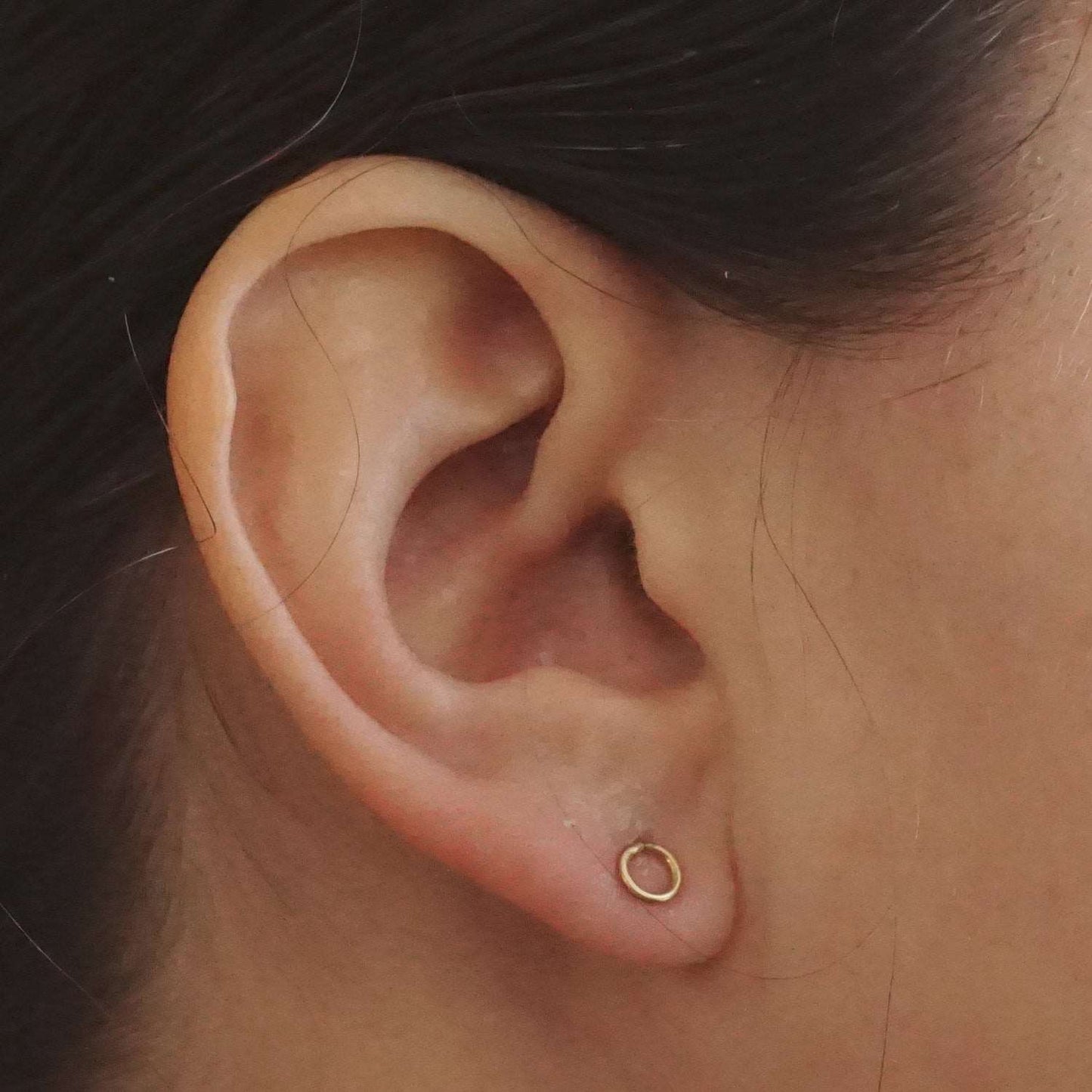 Open Circle Gift Set Stud Earring 14k Gold Solid Sterling Silver Gold Filled Rose Gold Filled Earrings jewelry minimalist 7mm 5mm 4mm 024 - Patination Design