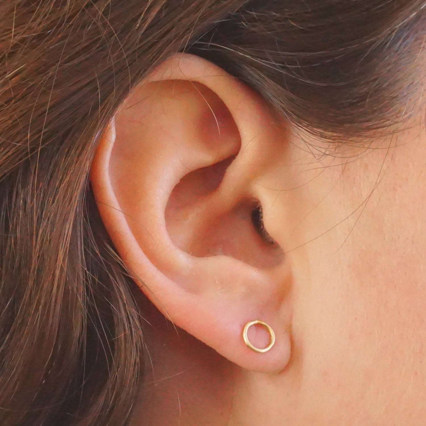 Open Circle Gift Set Stud Earring 14k Gold Solid Sterling Silver Gold Filled Rose Gold Filled Earrings jewelry minimalist 7mm 5mm 4mm 024 - Patination Design