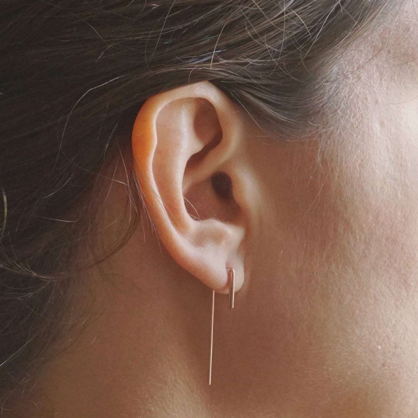 11mm Bar Drop Threader Earring 047 - Patination Design