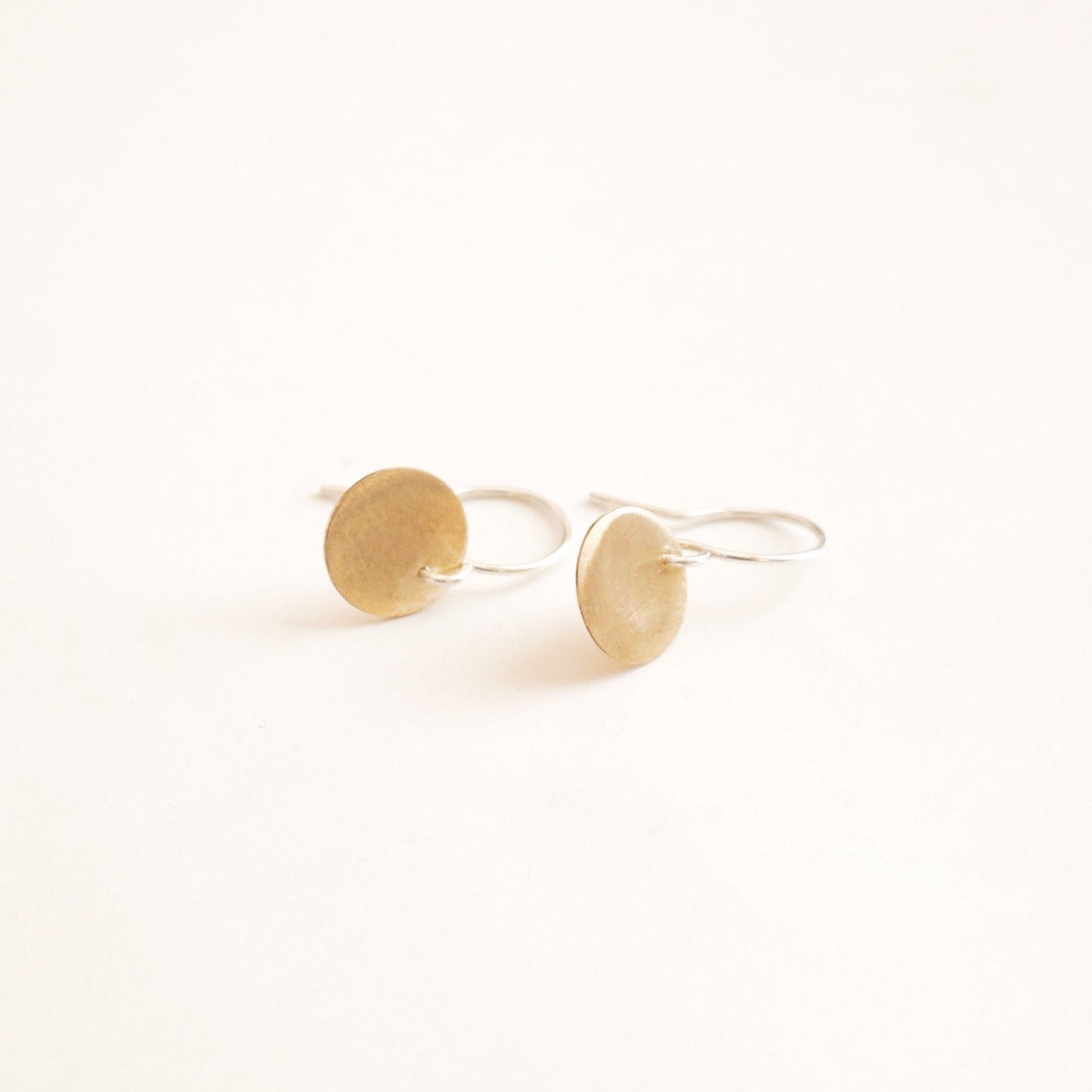 11mm Circle Disc Dangle Drop earrings 045 - Patination Design