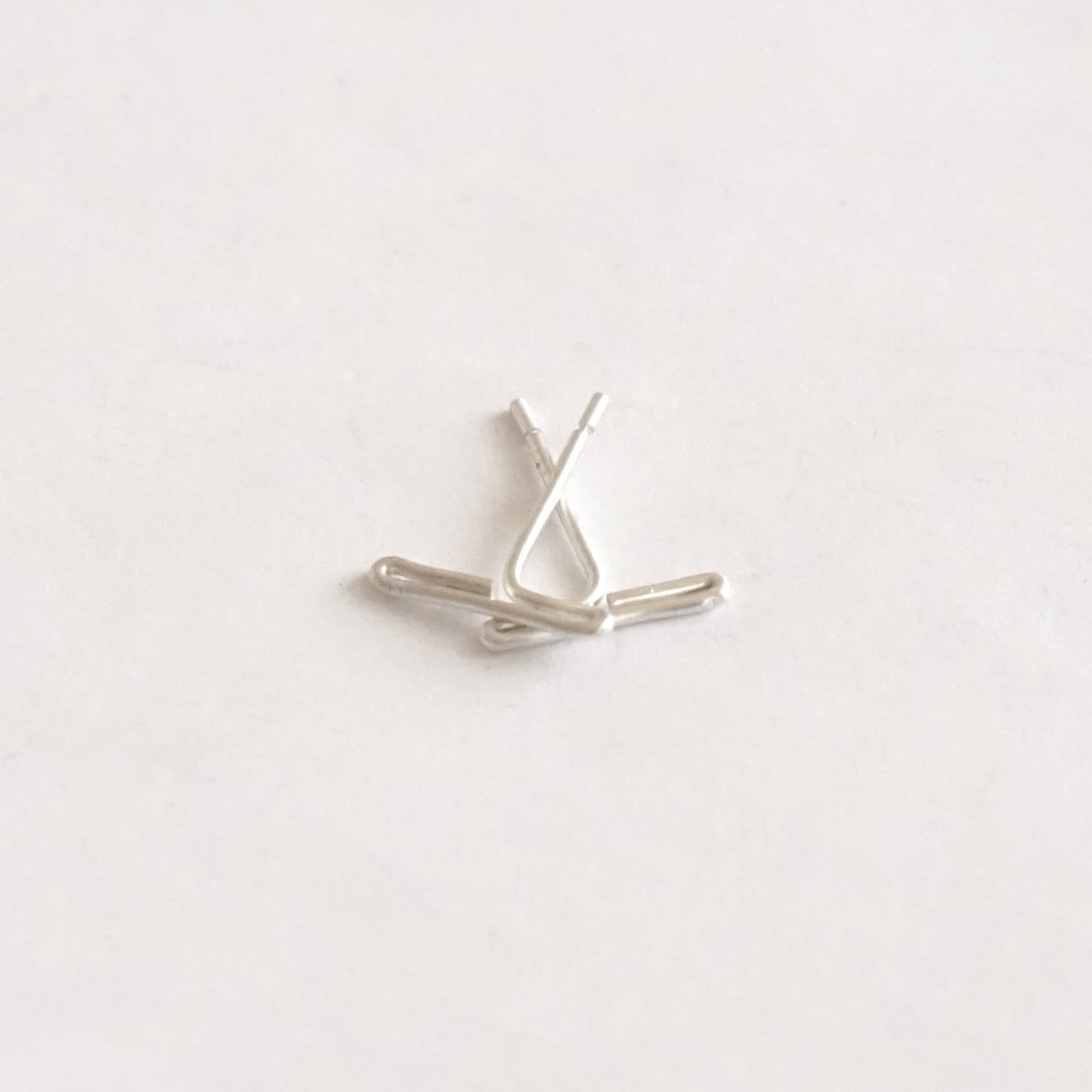 11mm Staple Stud Earring 009 - Patination Design
