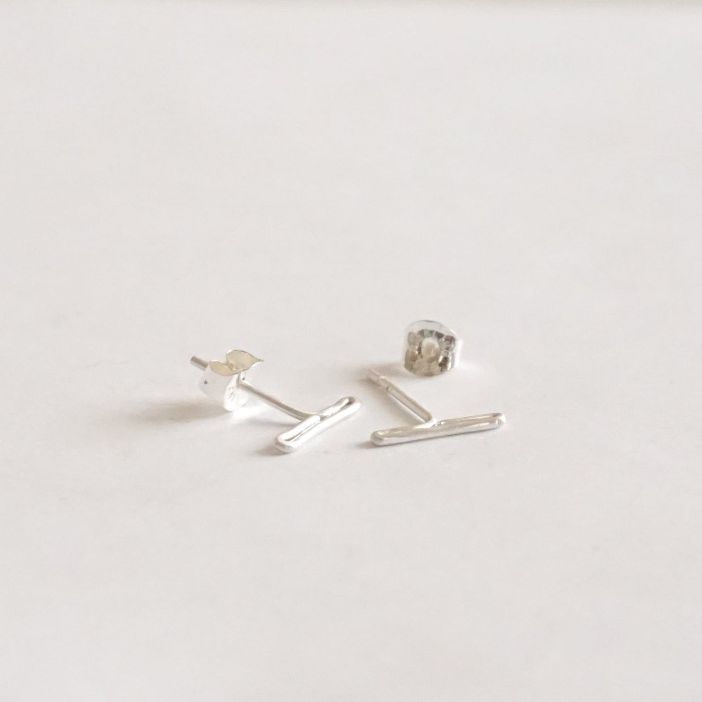 11mm Staple Stud Earring 009 - Patination Design