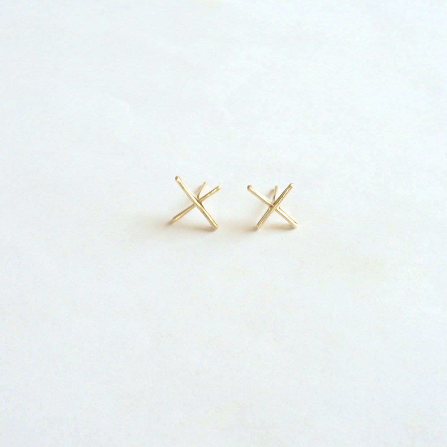 11mm X Stud Earrings 028 - Patination Design
