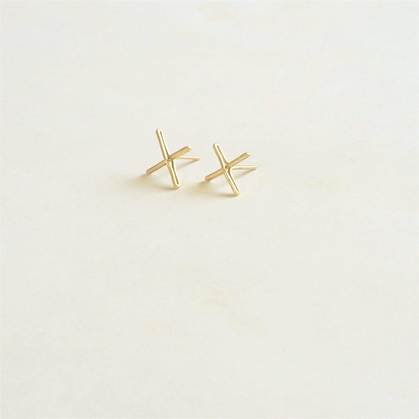 11mm X Stud Earrings 028 - Patination Design