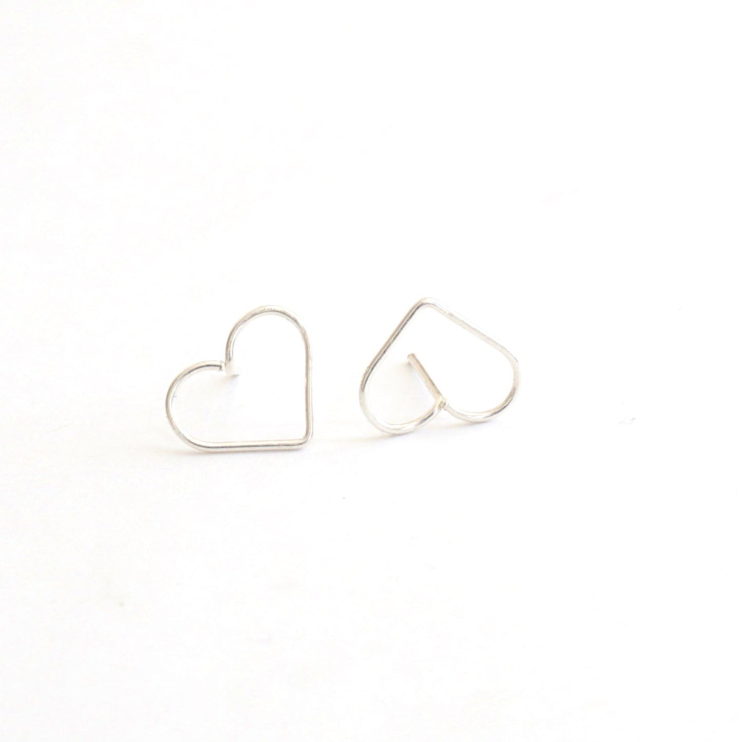 14mm Open Heart Stud Earring 037 - Patination Design