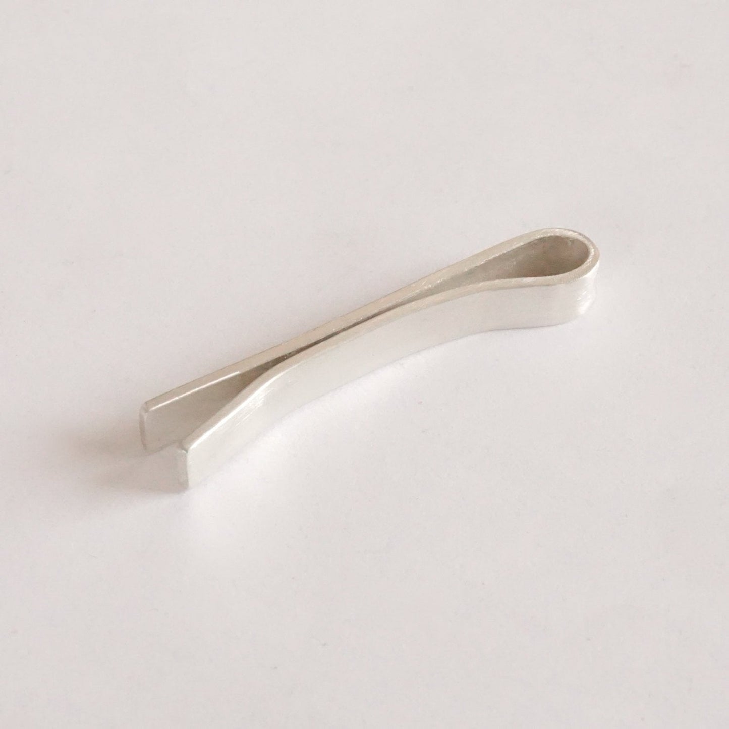1.5 Inch Solid Sterling Silver Tie Clip 011 - Patination Design