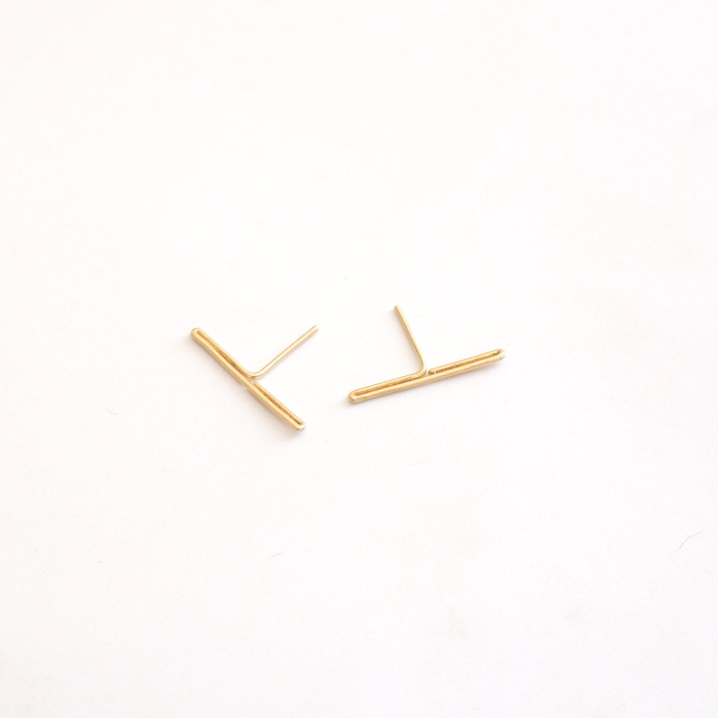 3/4" Staple Stud Earring 041 - Patination Design