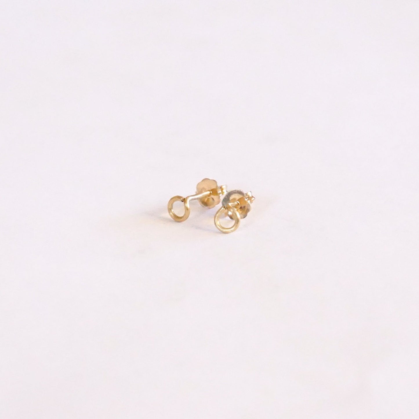 4mm Open Circle Stud Earrings 018 - Patination Design