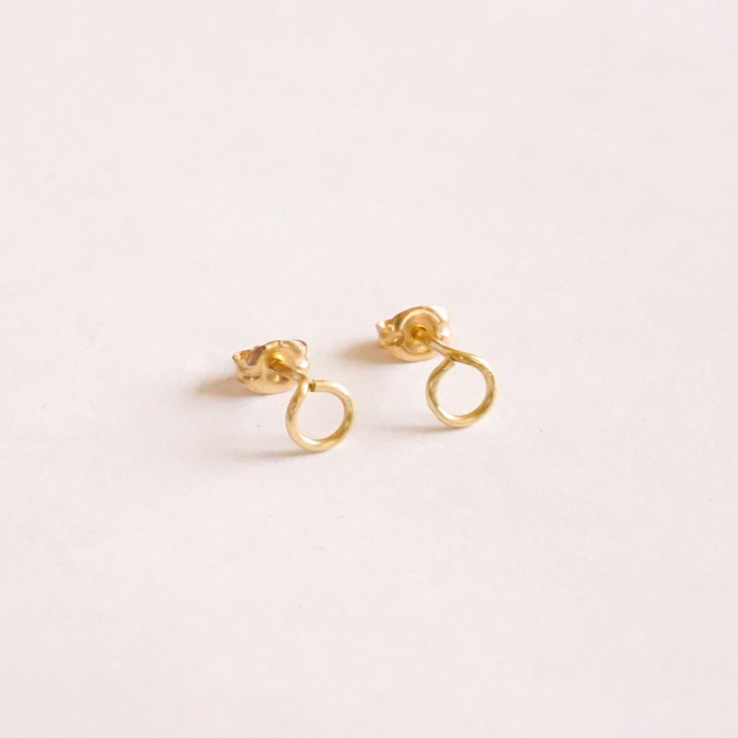 5mm Open Circle Stud Earrings 017 - Patination Design