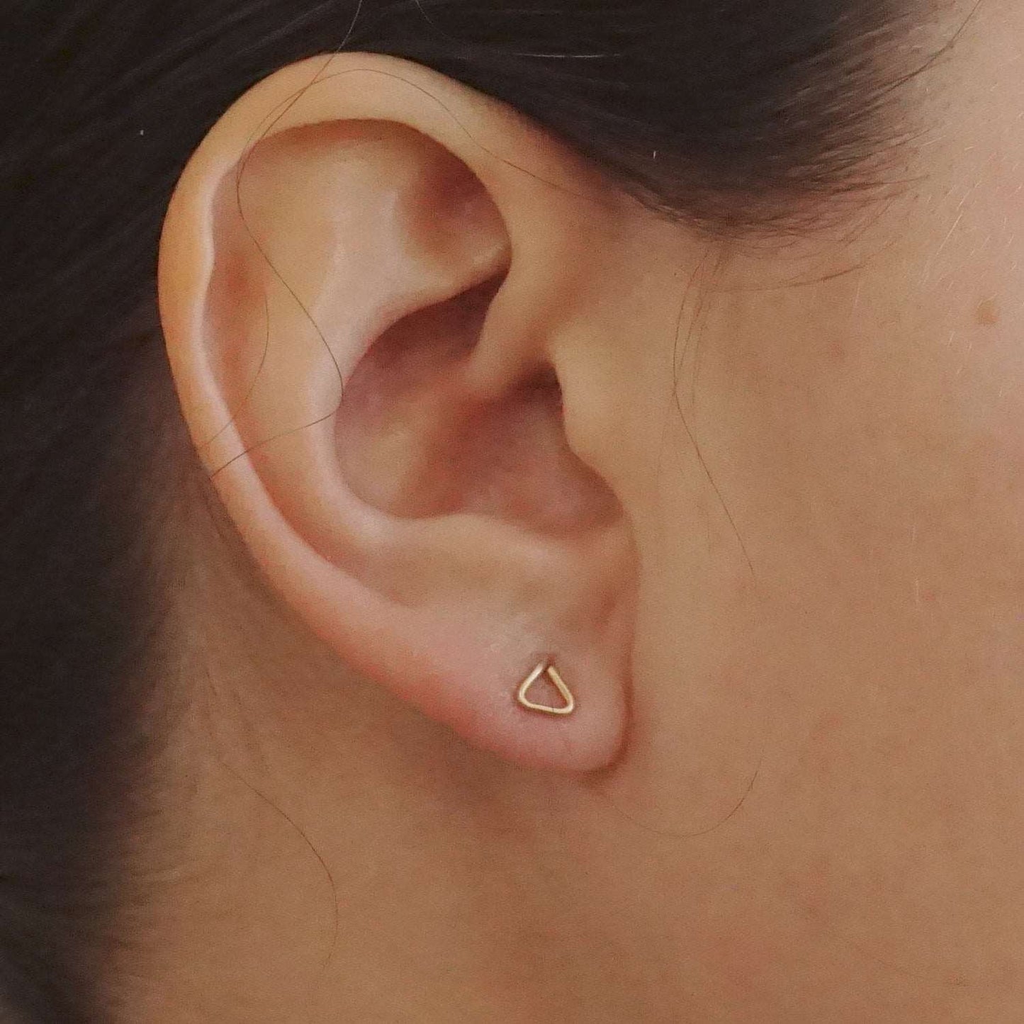 5mm Open Triangle Stud Earrings 015 - Patination Design