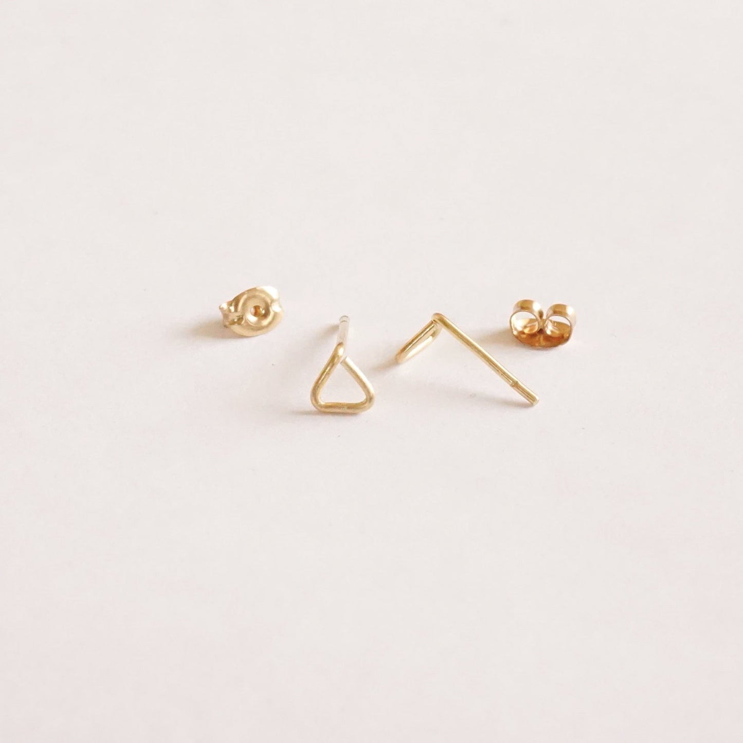 5mm Open Triangle Stud Earrings 015 - Patination Design