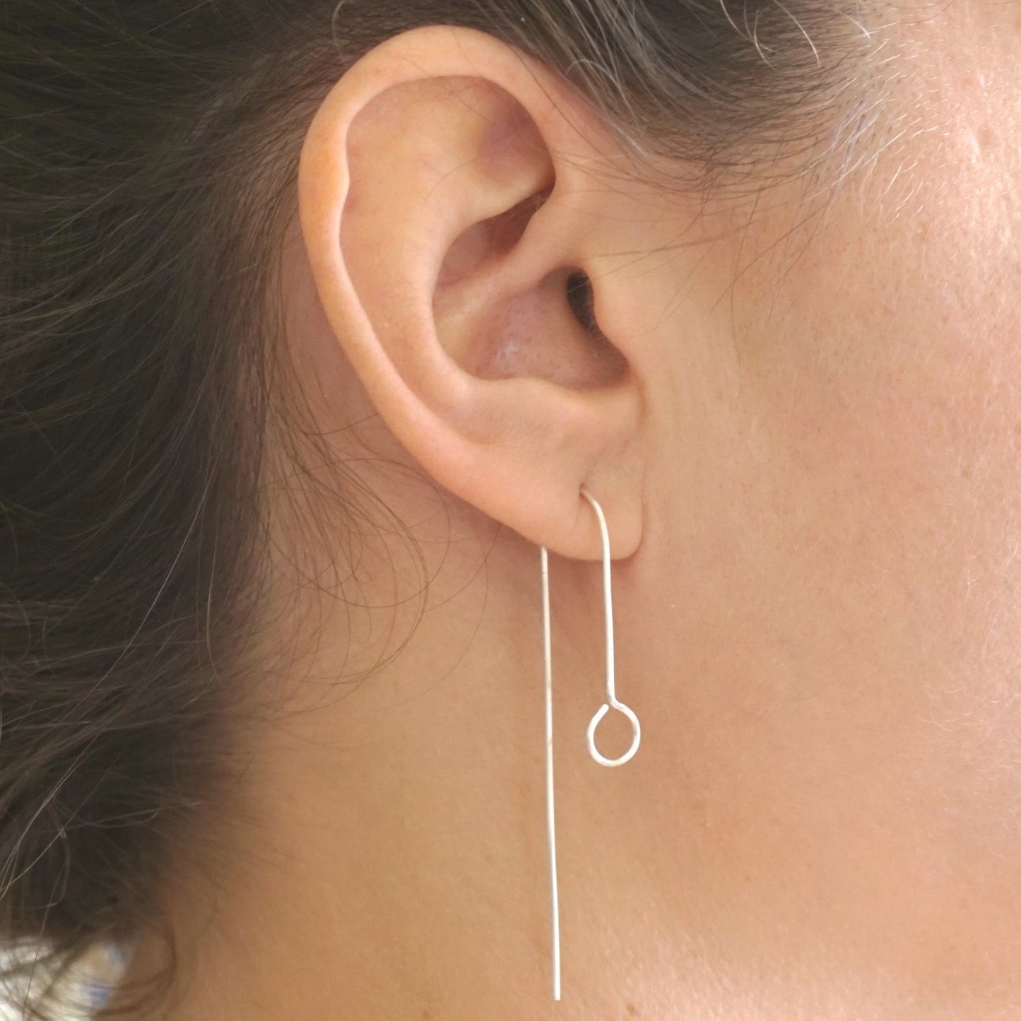 7mm Open Circle Dangle Earring 046 - Patination Design