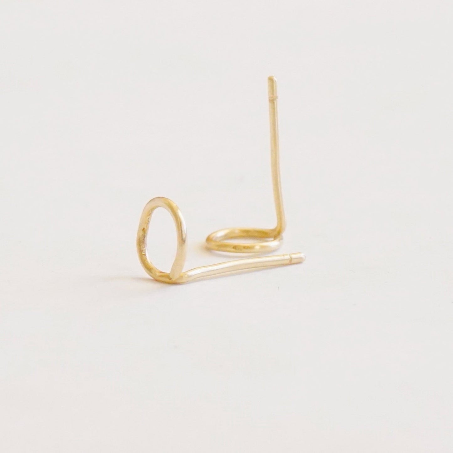 7mm Open Circle Stud Earrings: Sterling Silver & Gold-Filled 010 - Patination Design