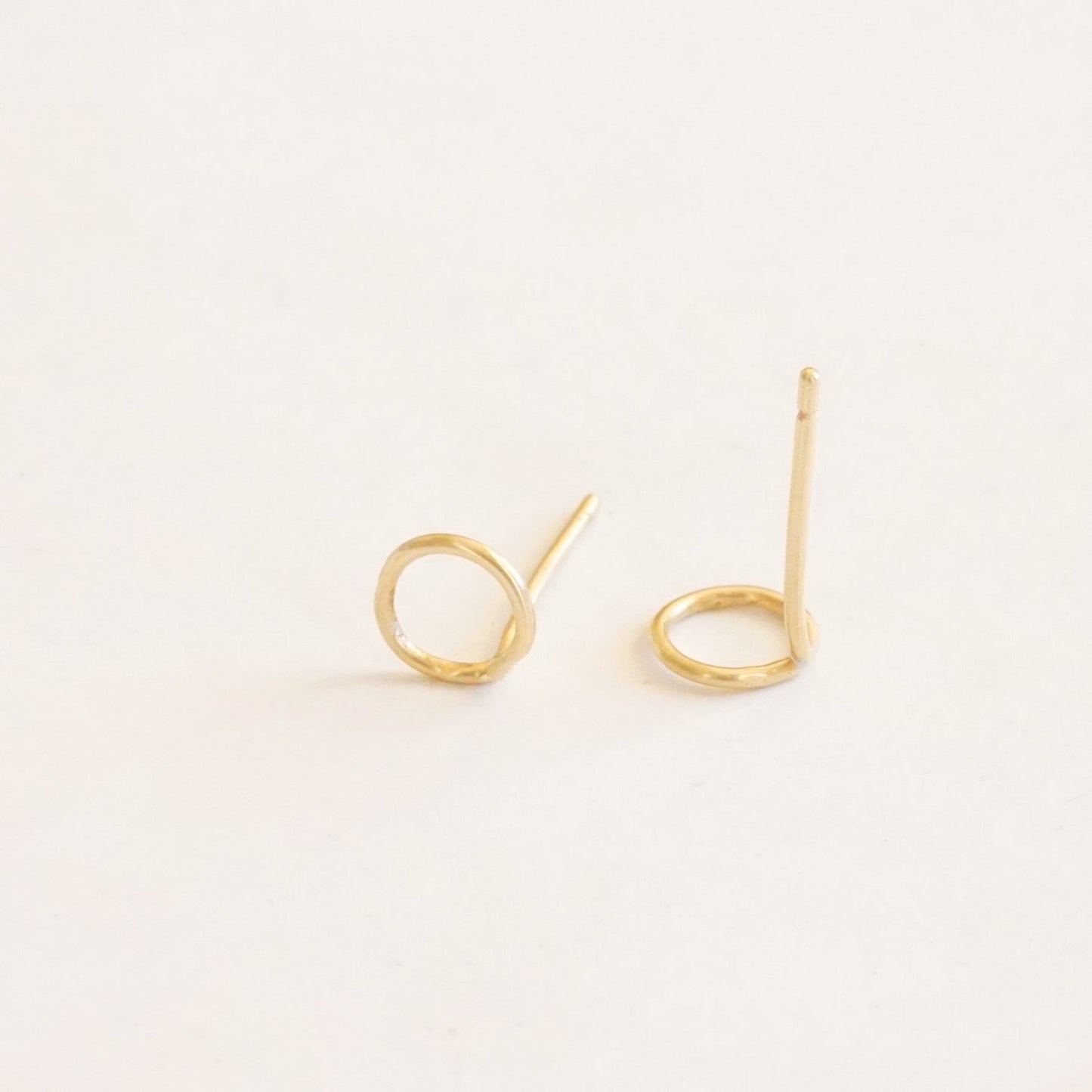 7mm Open Circle Stud Earrings: Sterling Silver & Gold-Filled 010 - Patination Design