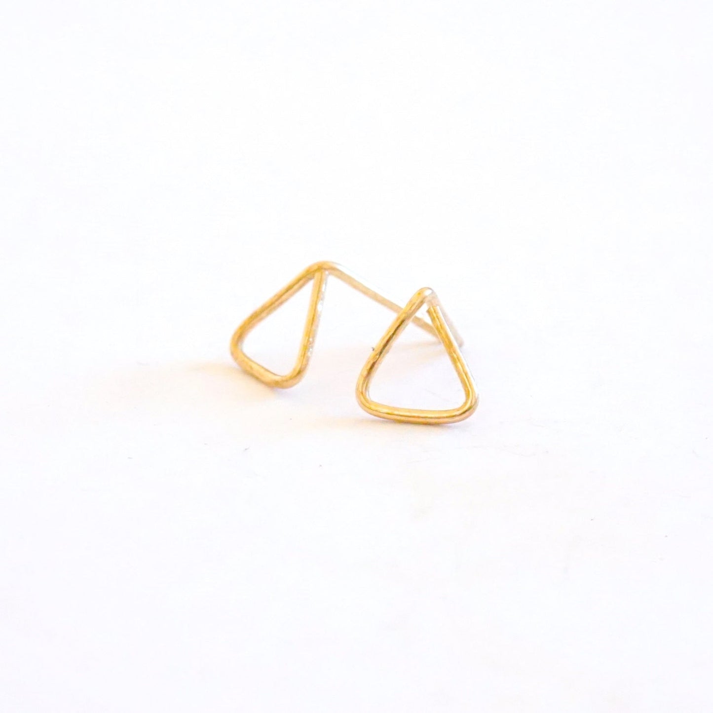 7mm Open Triangle Stud Earring 012 - Patination Design