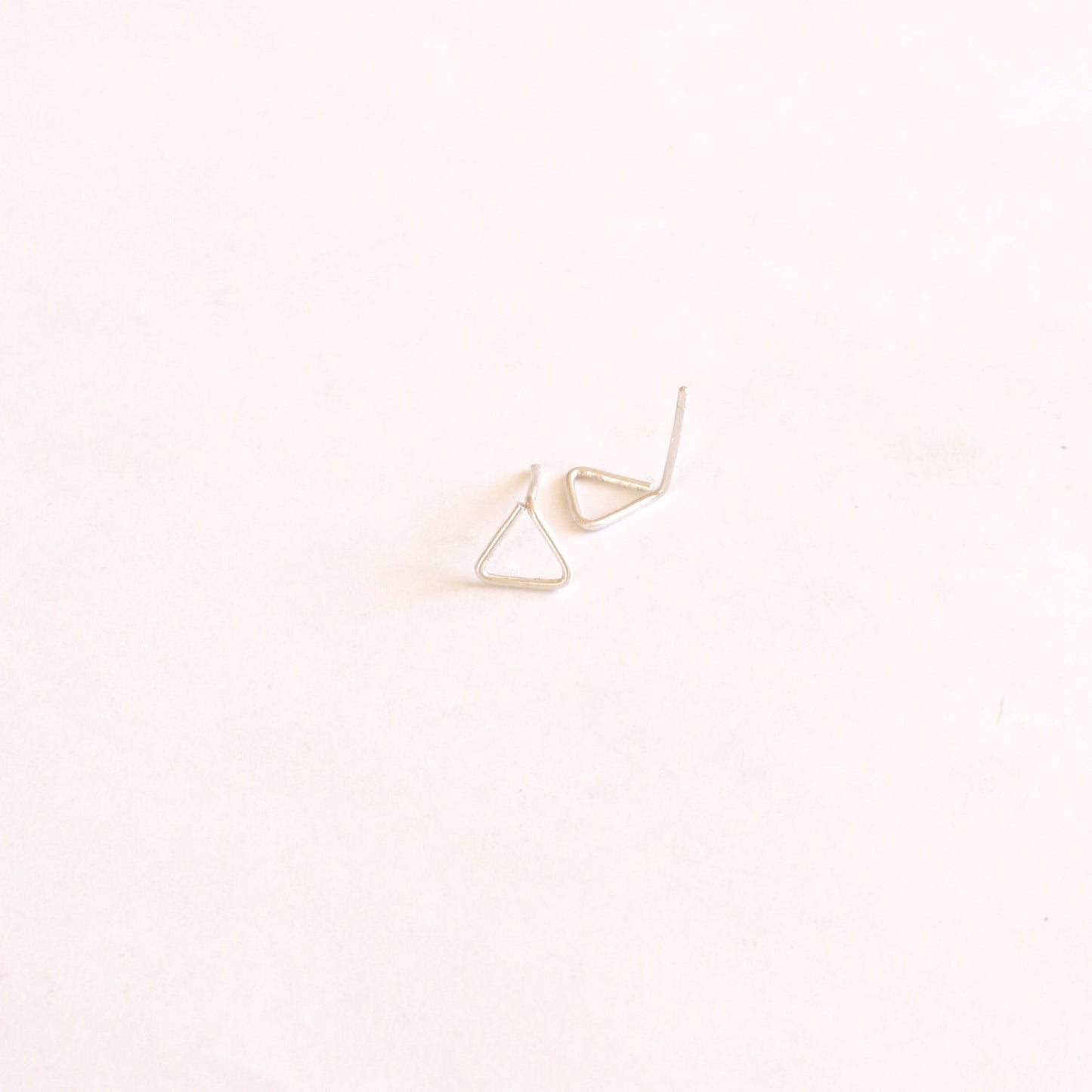 7mm Open Triangle Stud Earring 012 - Patination Design