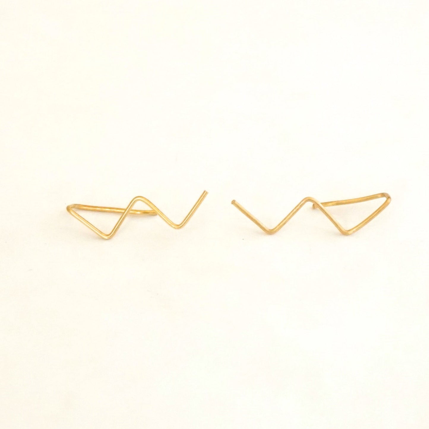 Lightning Ear Climber Earrings 025 - Patination Design