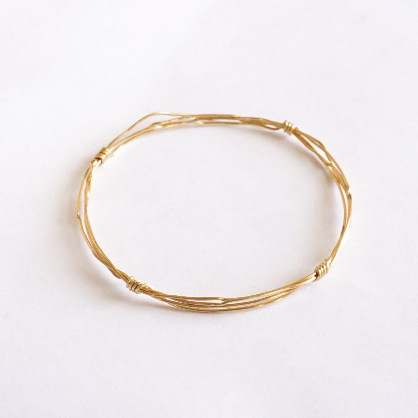 Stacking Wire Wrapped Bangle Bracelet 008 - Patination Design