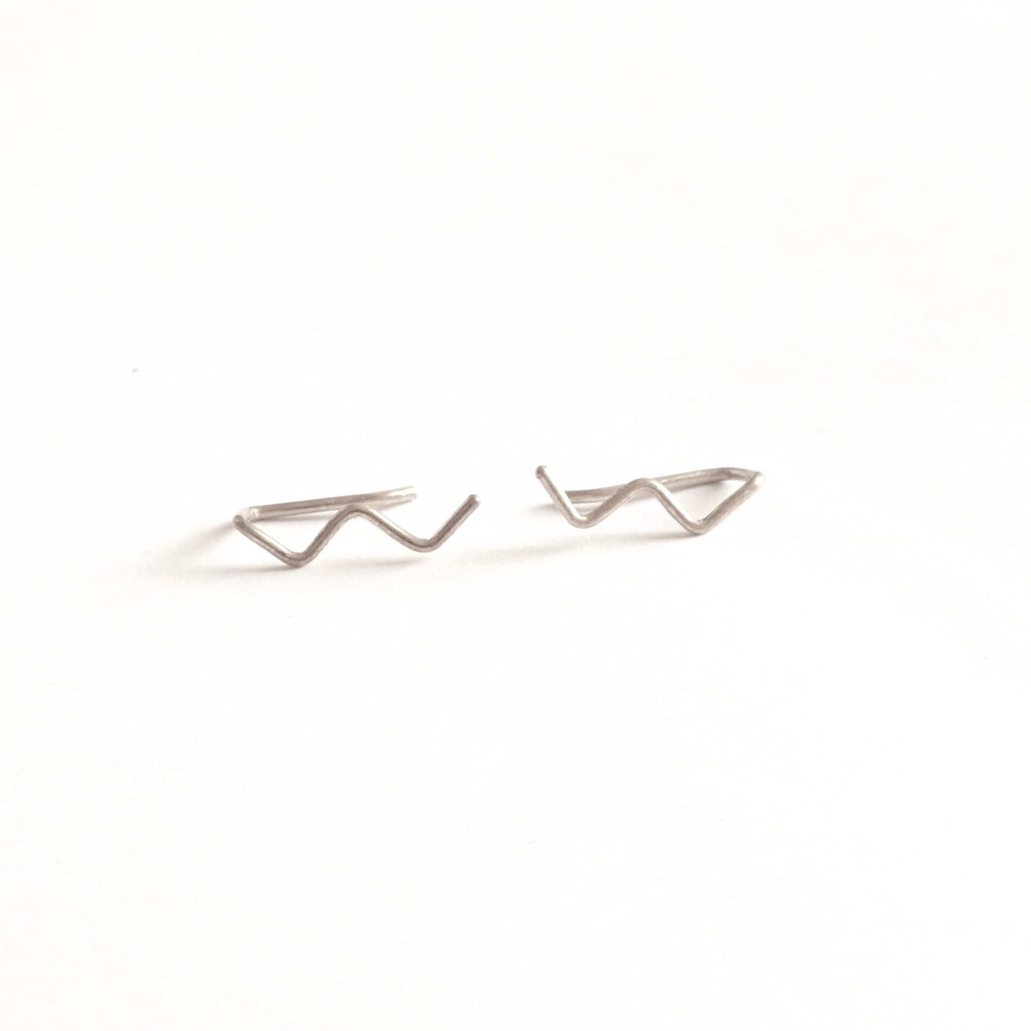 13mm Zig Zag Ear Climber Earrings 040 - Patination Design