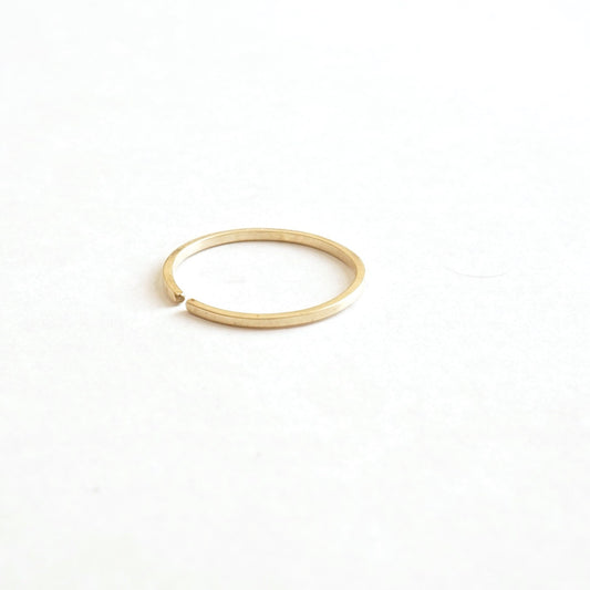 14k Gold 1mm Square Ring with Rounded Ends Stacking Ring Adjustable ring Copper jewelry brass sterling silver 14k gold fill ring minimal 049