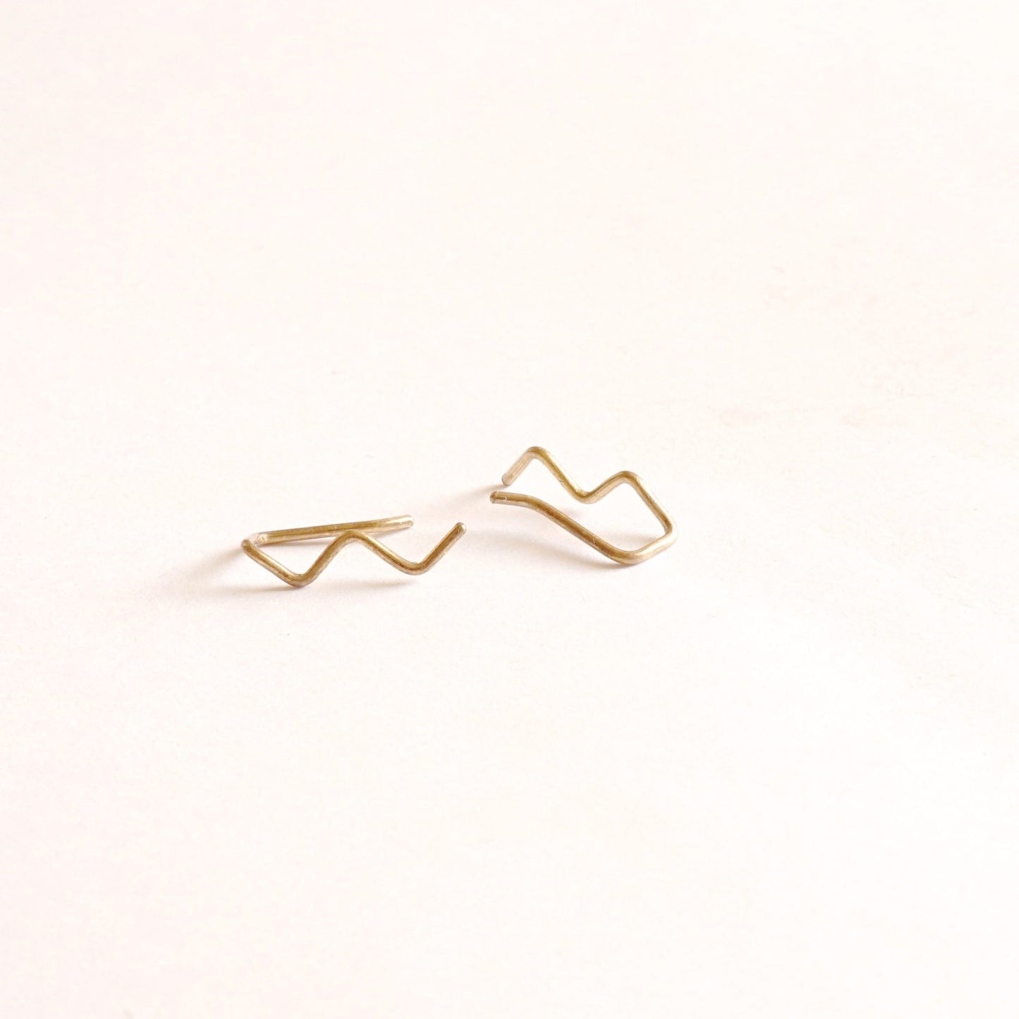 Tiny Zig Zag Ear Climber Earring 14k Gold Fill Rose Gold Fill Sterling Silver earrings Minimal jewelry threader Everyday earrings 040