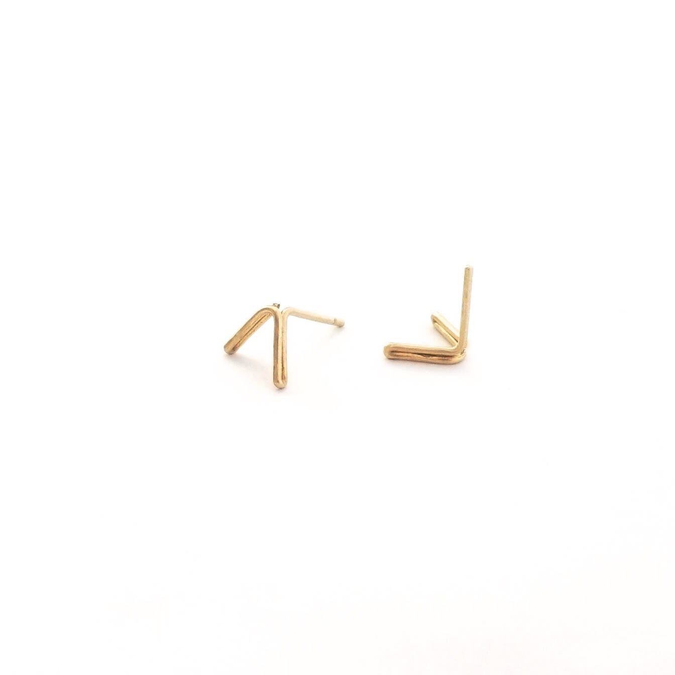 V Stud Earrings | Minimalist Solid Sterling Silver | Gold Filled | Rose Gold Filled | Everyday Jewelry | Gift for Her | Hypoallergenic | 066