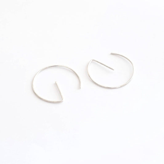 G Dangle Hoops Modern Bar Drop Earrings sterling silver circle threader minimal design alphabet gold fill rose gold fill hypoallergenic 031