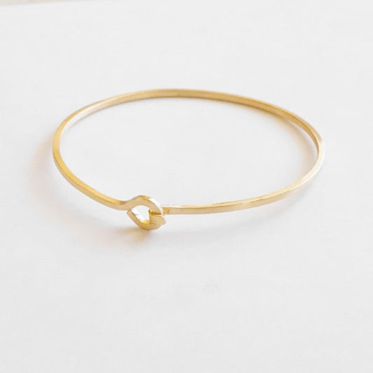 1.5mm Square Hook & Eye Bangle Bracelet Thin Cuff Bracelet Brass Bangle Delicate Jewelry Stacking Bracelet Minimalist Thin Cuff 003