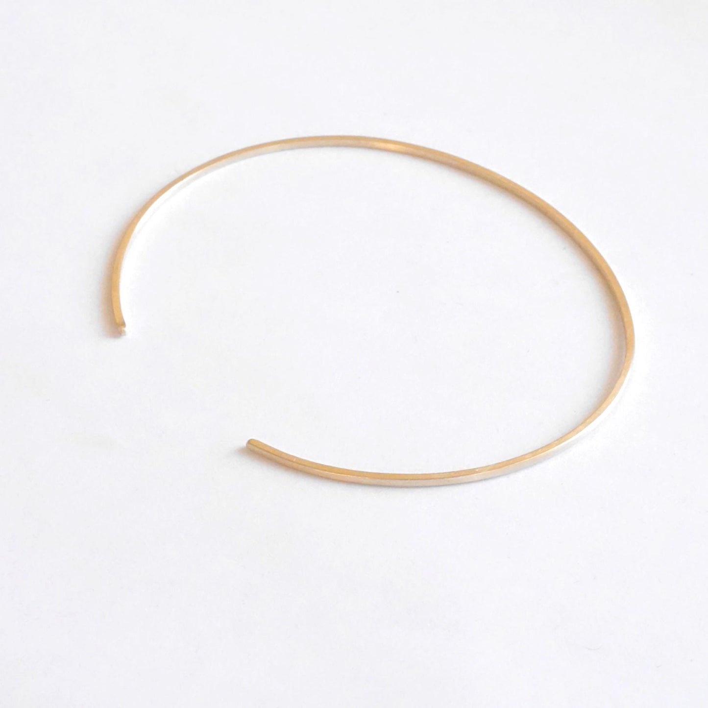 1mm Square Cuff Bracelet with Round Ends Thin Cuff Bracelet Brass Bangle Delicate Jewelry Stacking Bracelet Minimalist Thin Cuff 001