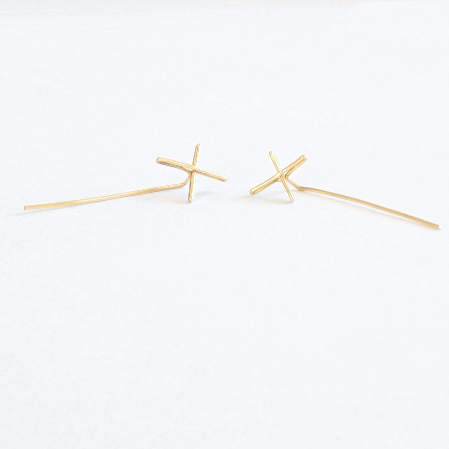 14k Gold X Threader Earring Plus threader Solid Sterling Silver Gold Filled Rose Gold Filled Earrings earrings bar jewelry minimalist 030