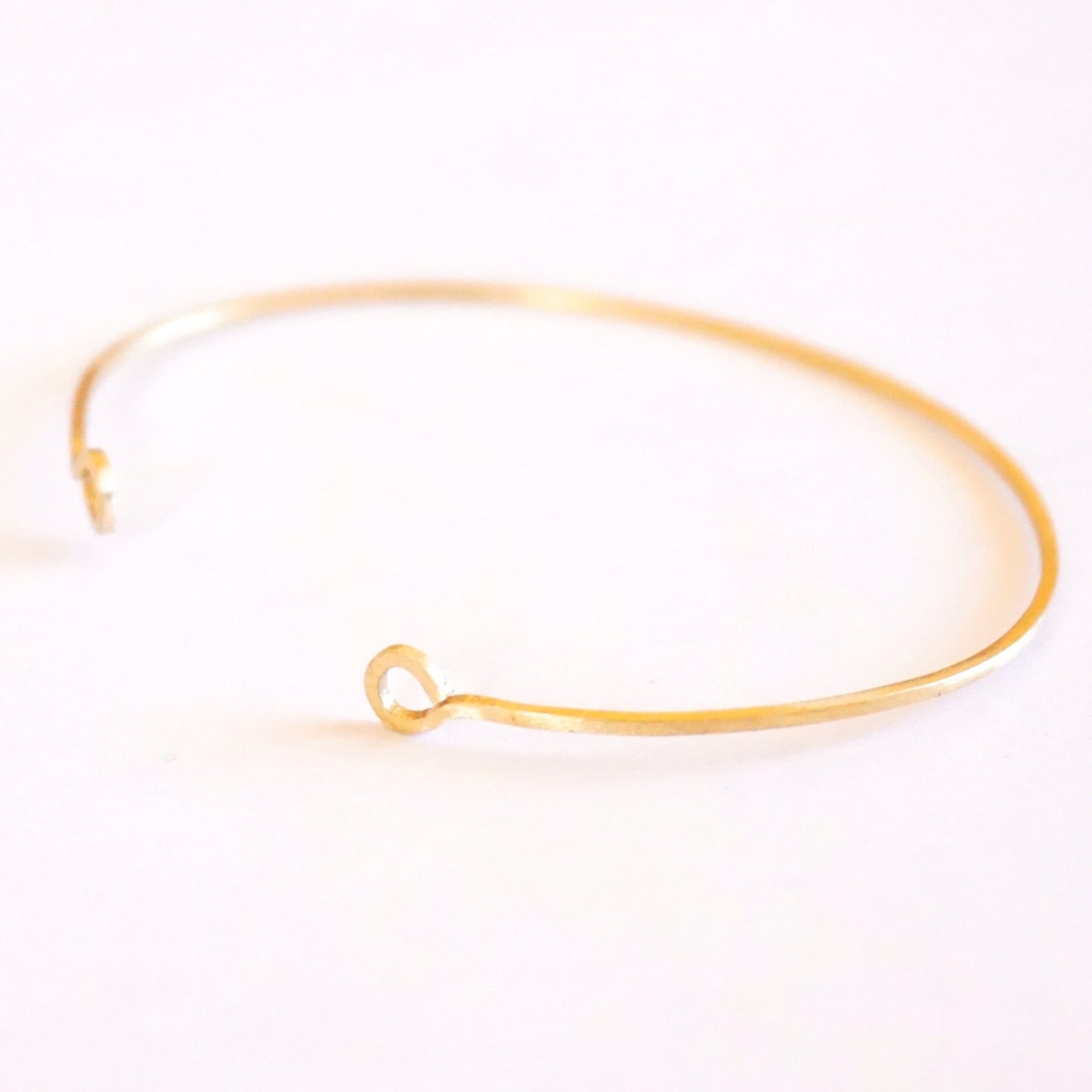 1.5 mm Square Cuff Bracelet with Circle Ends Thin Cuff Bracelet Brass Bangle Delicate Jewelry Stacking Bracelet Minimalist Thin Cuff 005