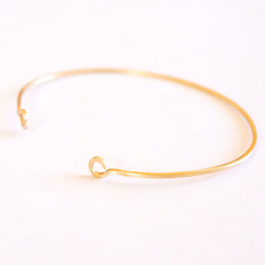 1.5 mm Square Cuff Bracelet with Circle Ends Thin Cuff Bracelet Brass Bangle Delicate Jewelry Stacking Bracelet Minimalist Thin Cuff 005