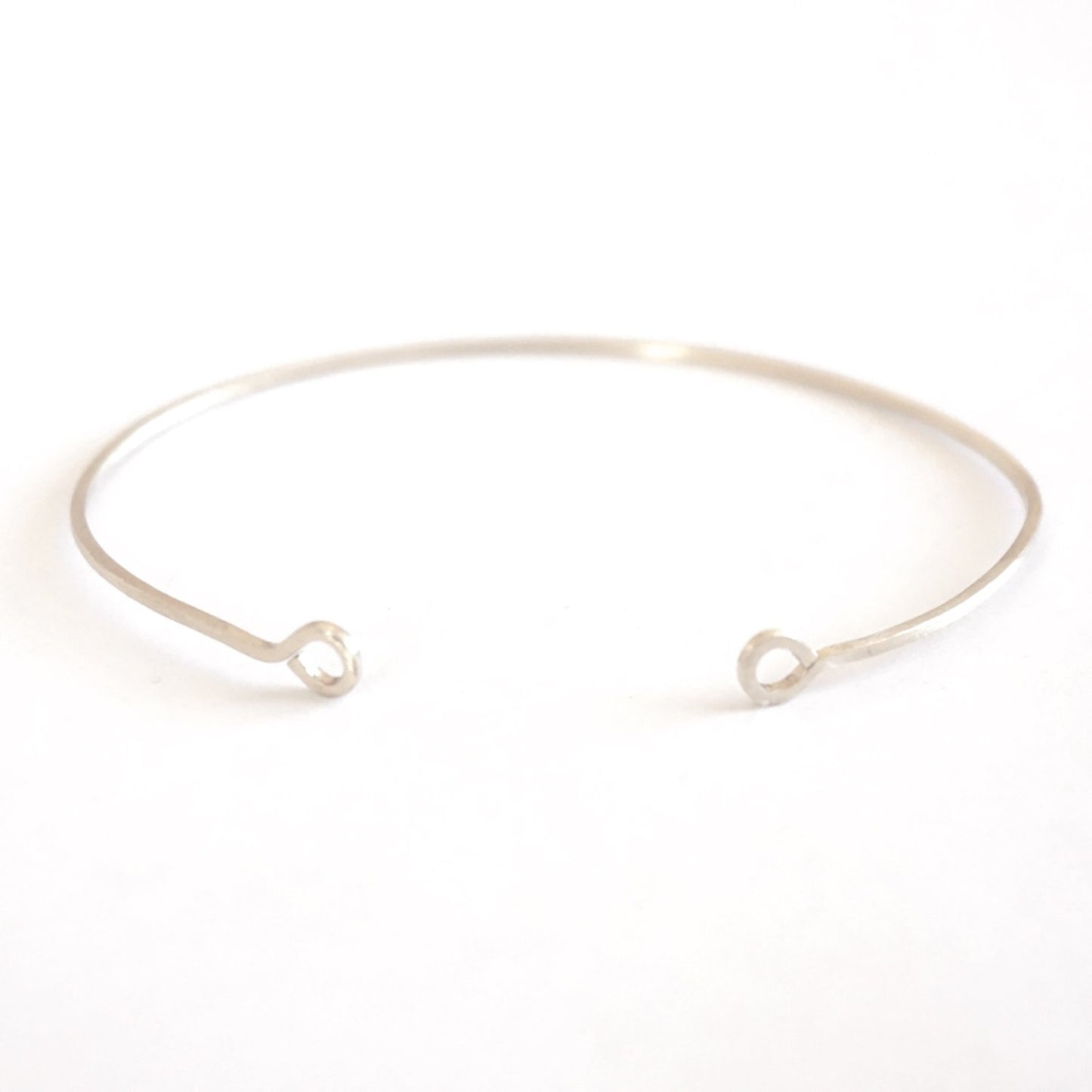 1.5 mm Square Cuff Bracelet with Circle Ends Thin Cuff Bracelet Brass Bangle Delicate Jewelry Stacking Bracelet Minimalist Thin Cuff 005