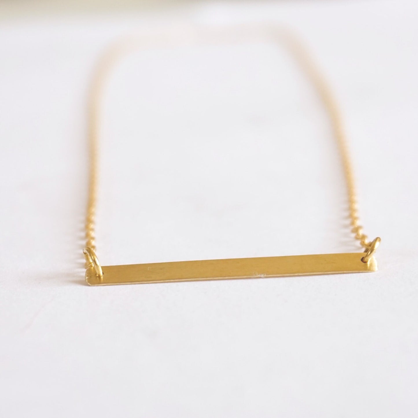 Minimalistic Nameplate Necklace with clasp brass necklace jewelry Sterling Silver bar jewelry simple geometric rectangle necklace 006