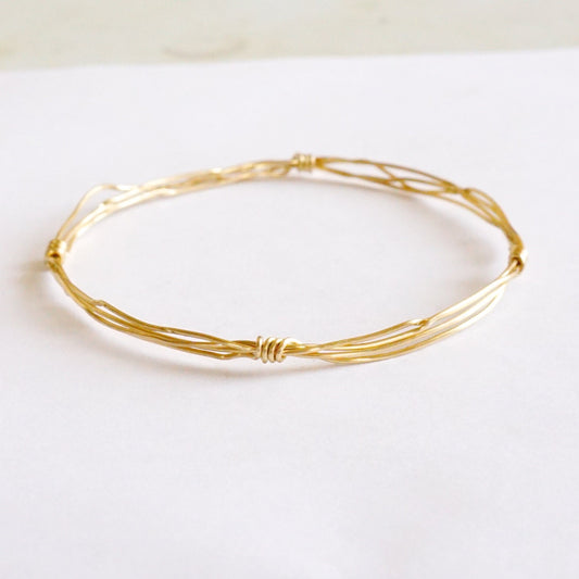 Stacking Wire Wrapped Bangles Gold Filled Rose Gold Filled Brass Copper Sterling Silver Bracelet Stacking cuff jewelry 008