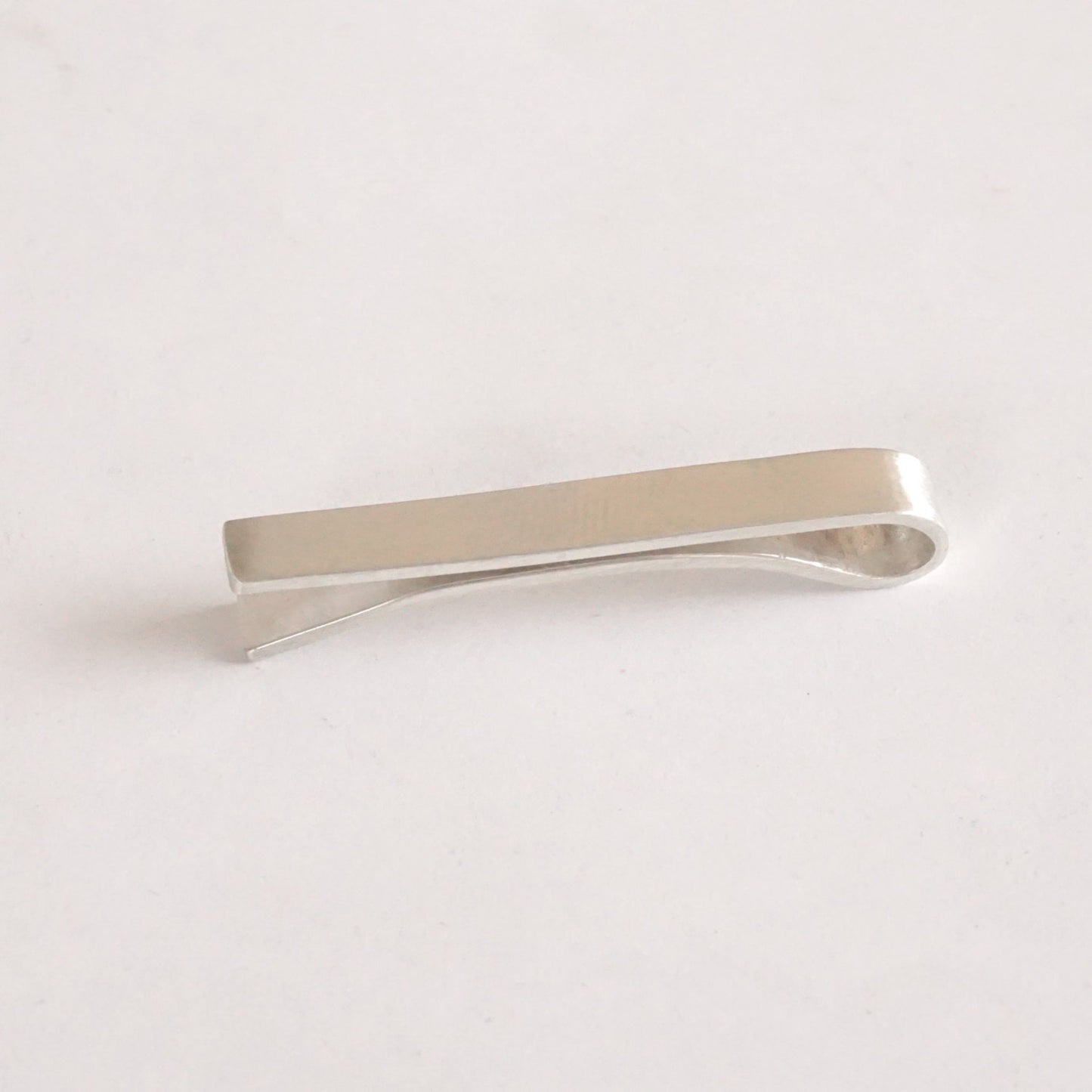 1.5 Inch Solid Sterling Silver Tie Clip Satin Finish Silver Minimalistic Men Jewelry Business Wear 1.5" Tie Bar Fathers Day Gift 011