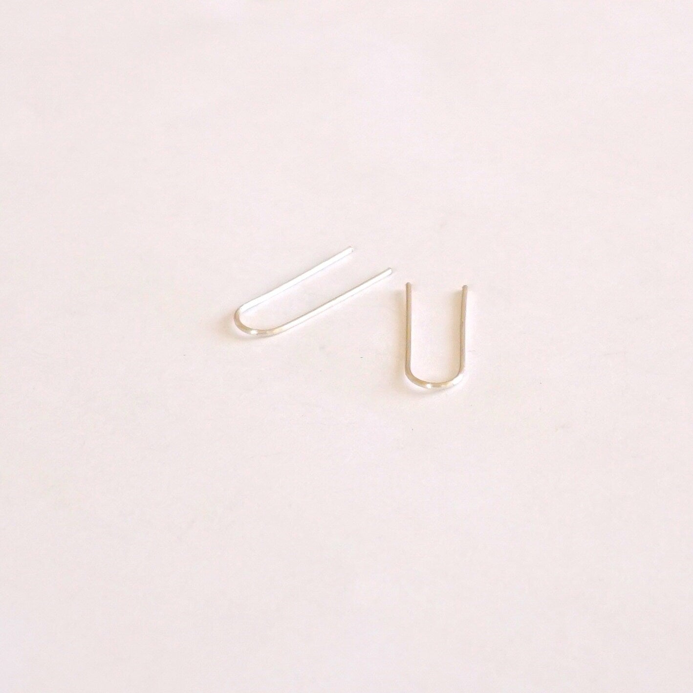 Silver Arc Earrings 14k Gold Fill U Shaped Earrings Rose Gold Fill Minimal jewelry Pink Earrings geometric simple and understated 023