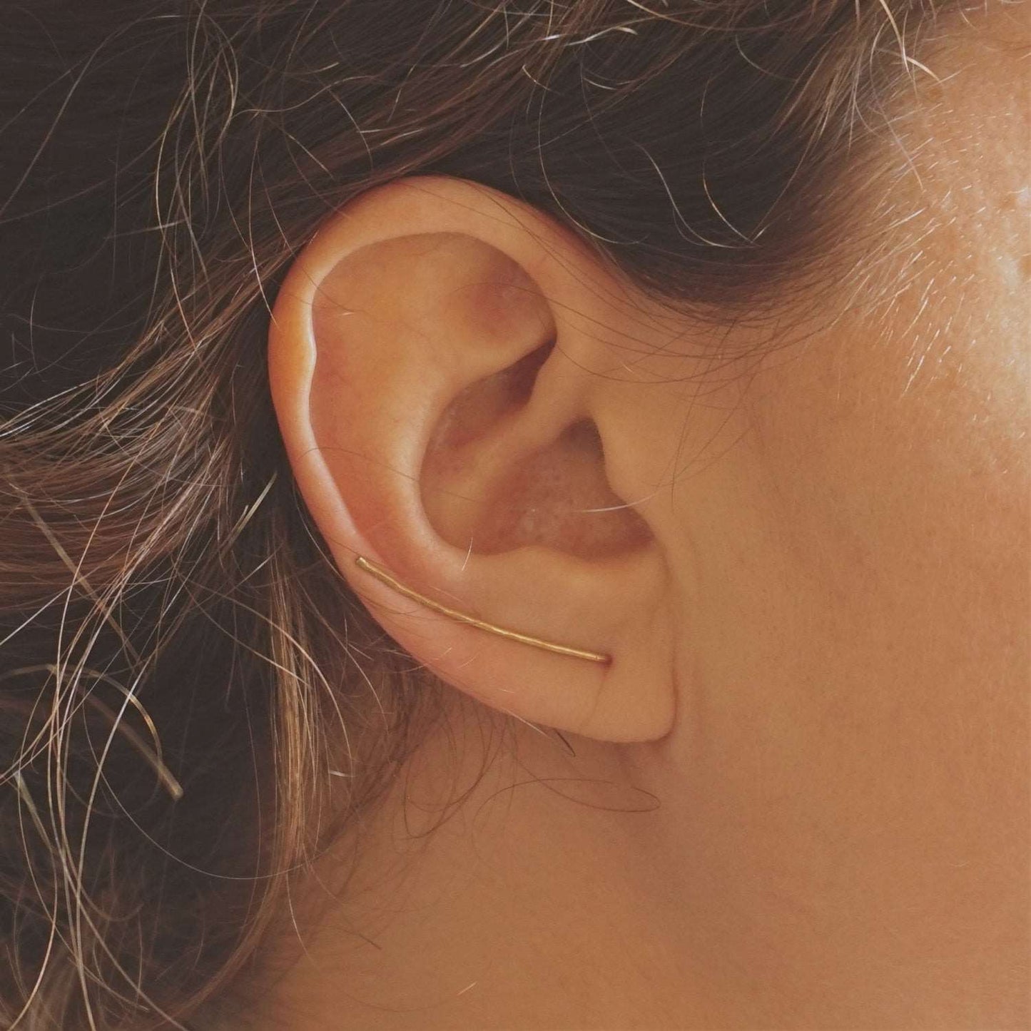 Long Ear Climber Earrings 039 - Patination Design