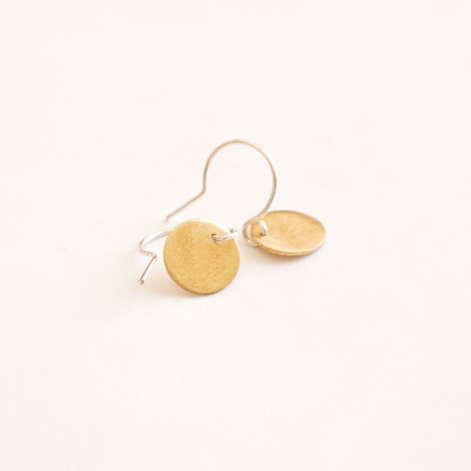 11mm Circle Disc Dangle Drop earrings 045 - Patination Design