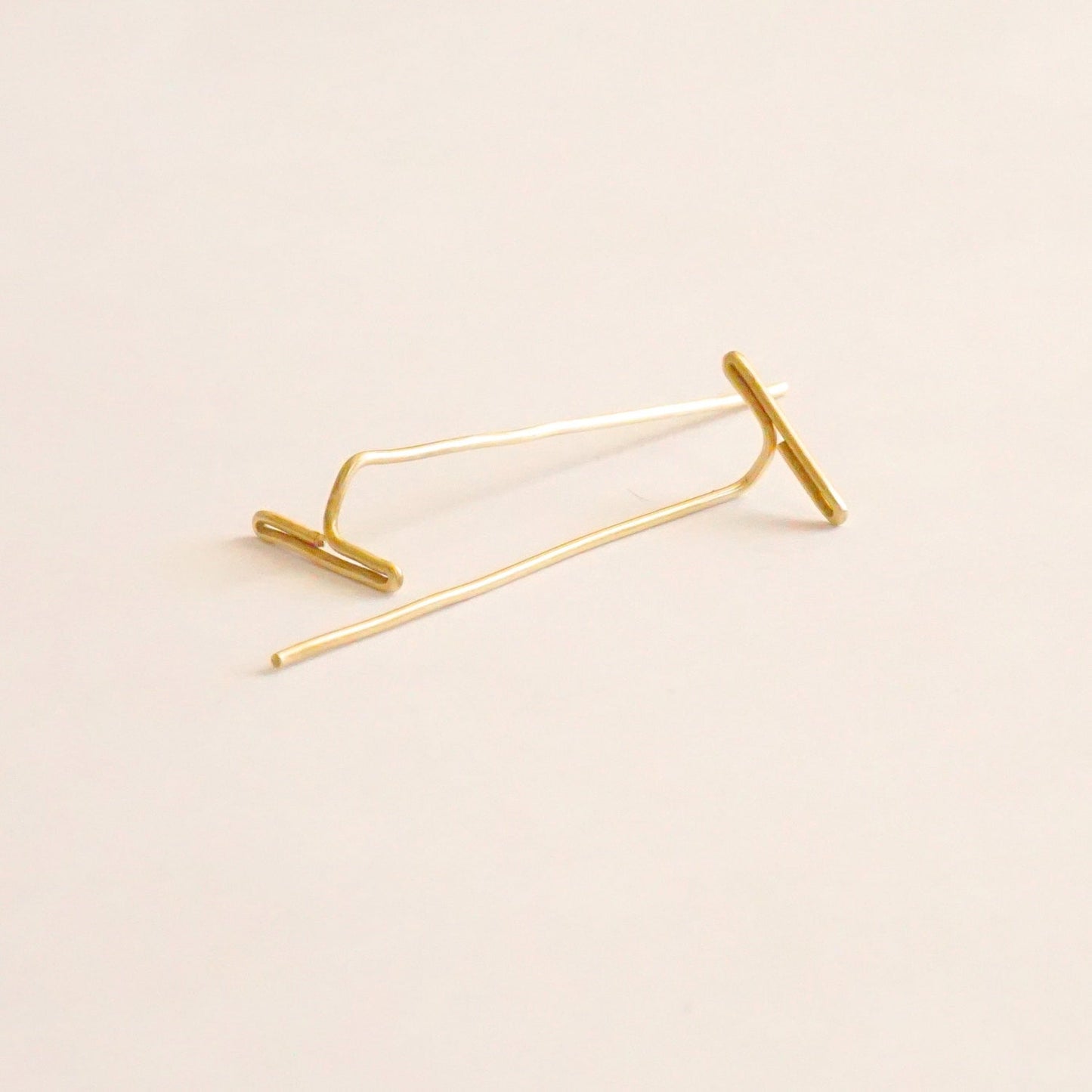 11mm Staple Threader Earring 016 - Patination Design