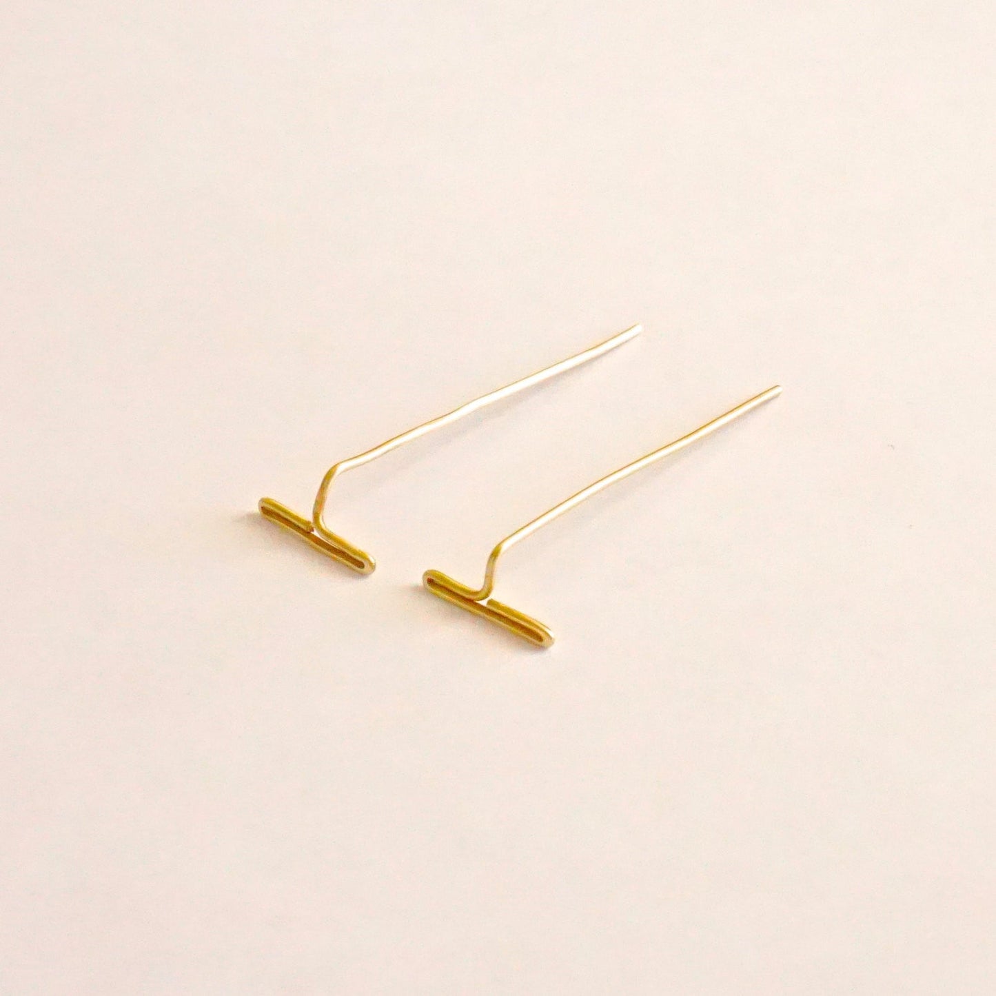 11mm Staple Threader Earring 016 - Patination Design