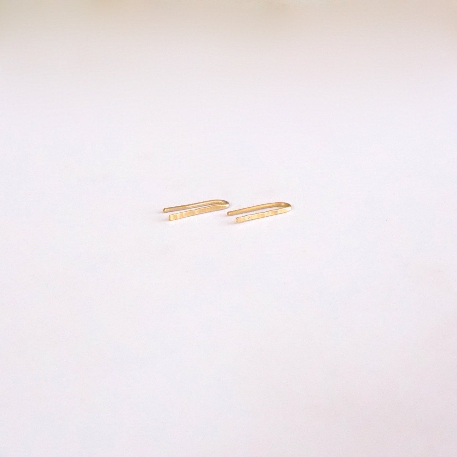 13.5mm Tiny Ear Climber Earrings 019 - Patination Design
