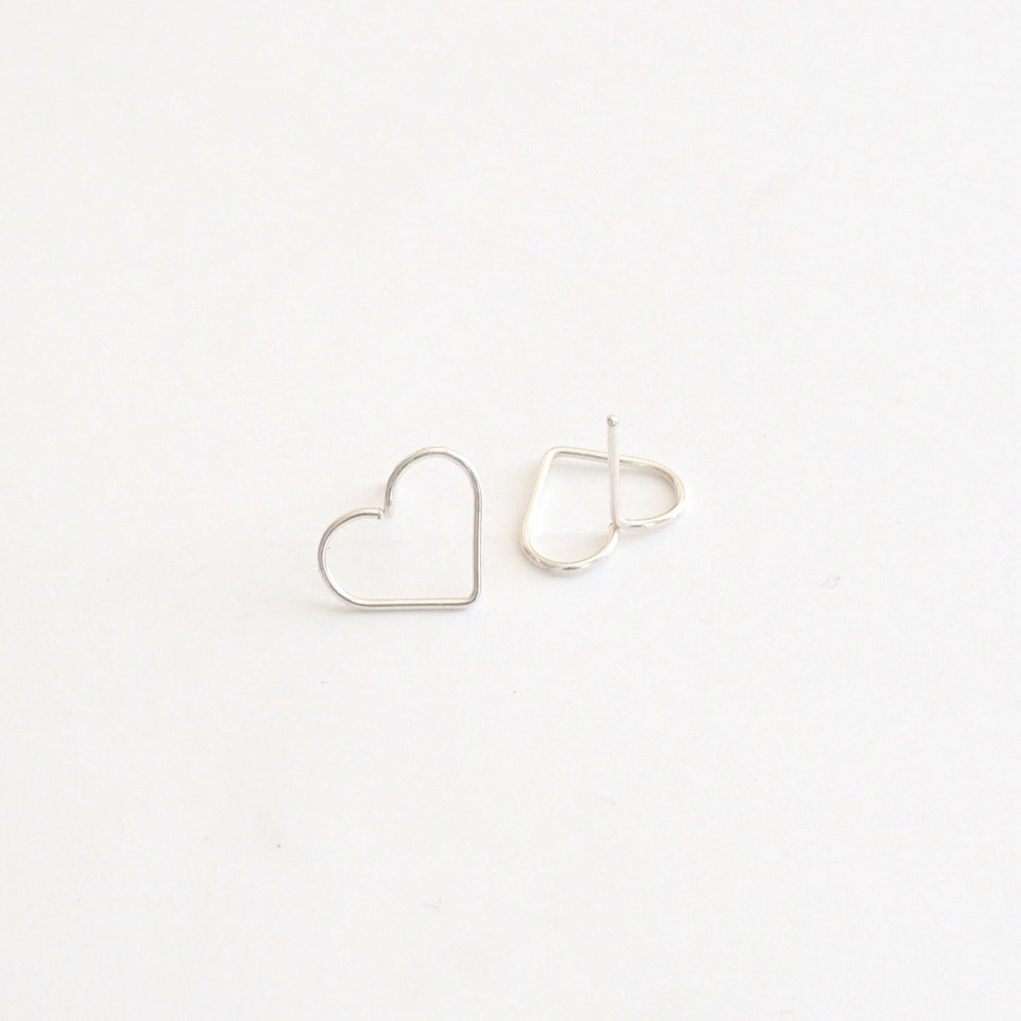 14mm Open Heart Stud Earring 037 - Patination Design