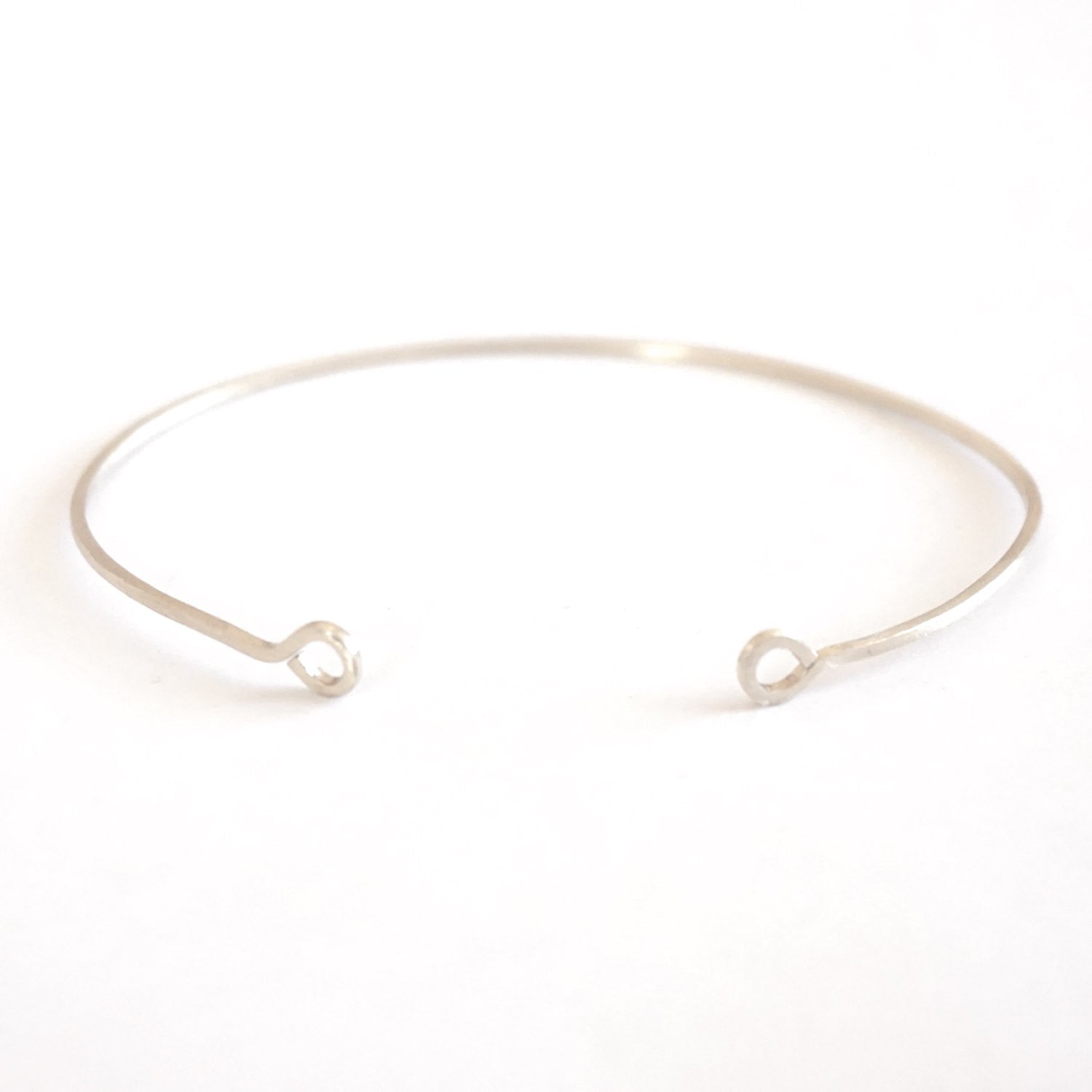 1.5 mm Square Cuff Bracelet with Circle Ends 005 - Patination Design