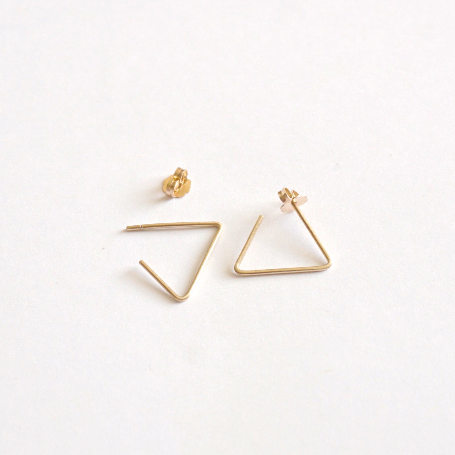 15mm Open Triangle Earrings 034 - Patination Design