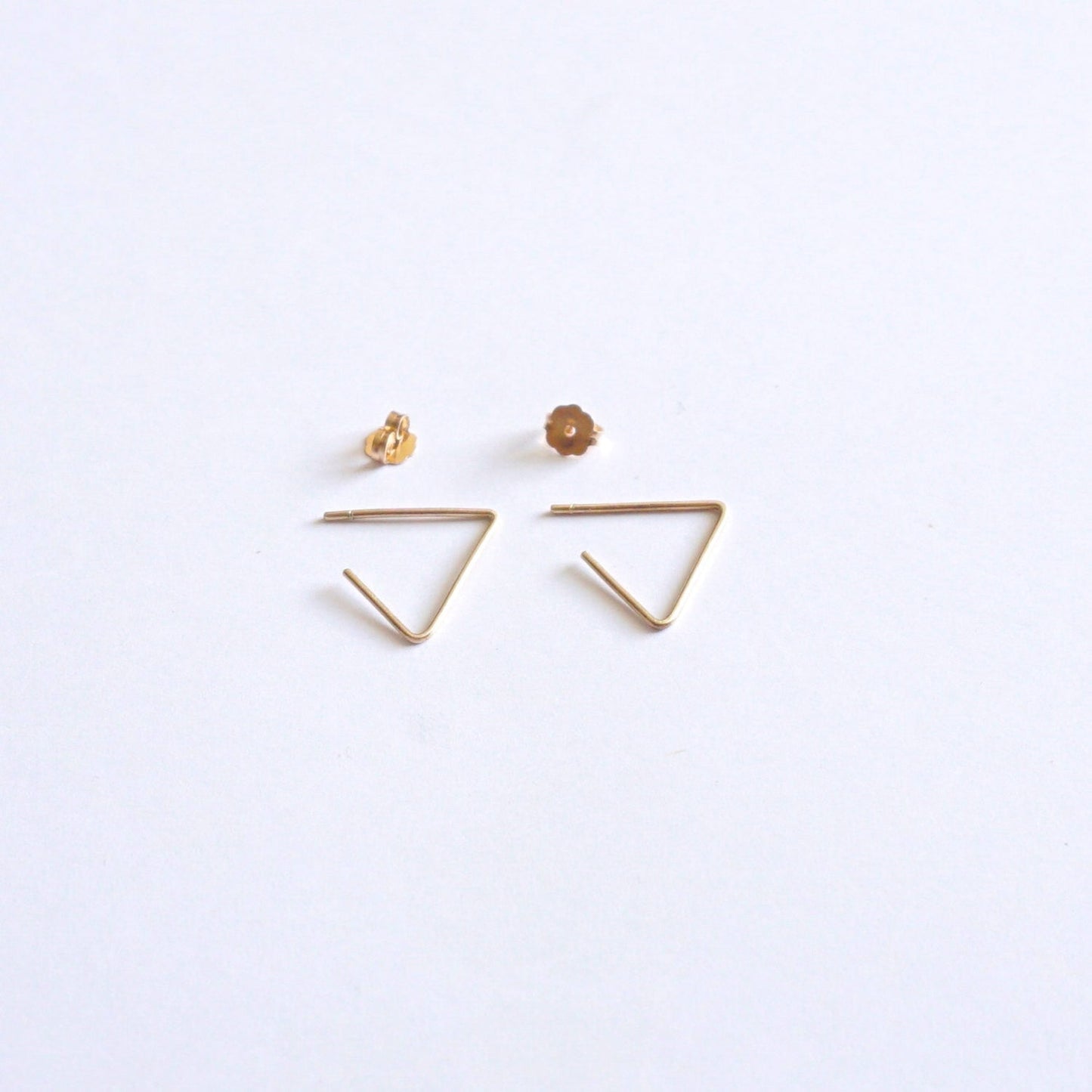 15mm Open Triangle Earrings 034 - Patination Design