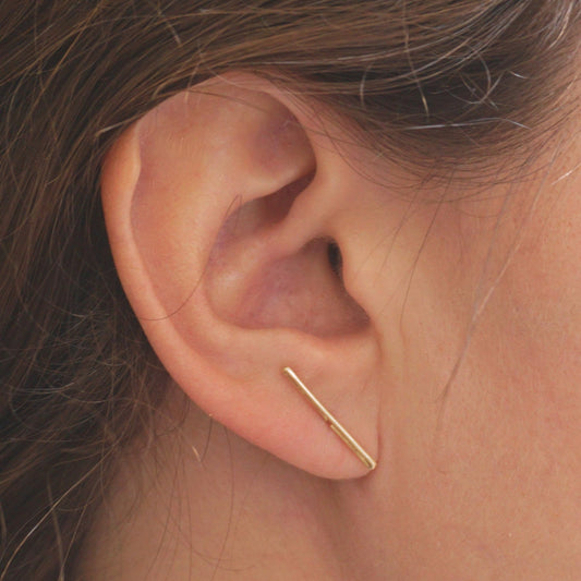 3/4" Staple Stud Earring 041 - Patination Design