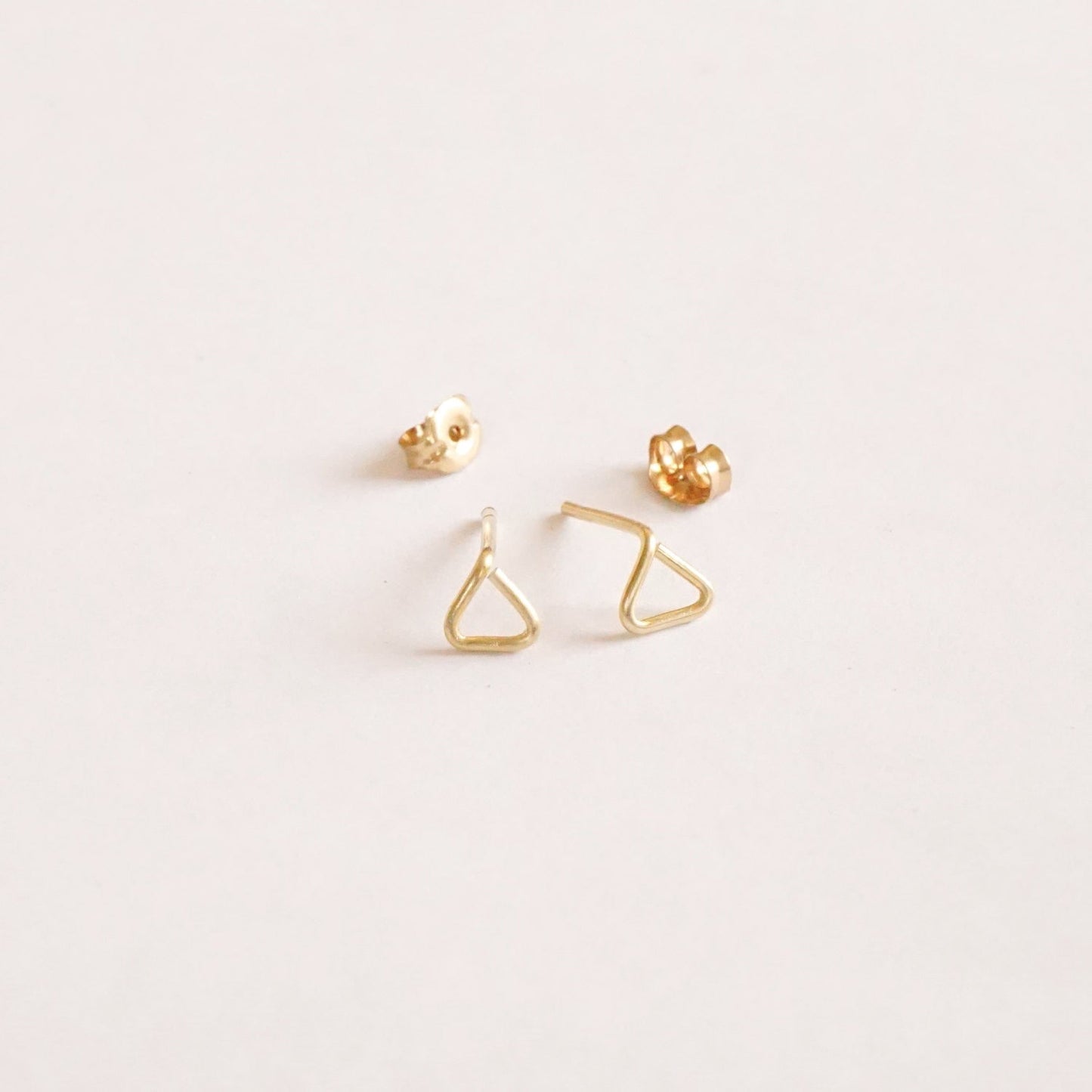 5mm Open Triangle Stud Earrings 015 - Patination Design