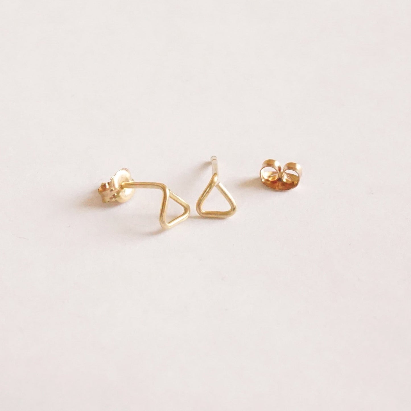 5mm Open Triangle Stud Earrings 015 - Patination Design